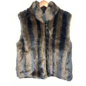NWOT Coaco New York Faux Mink Fur Vest Reversible M